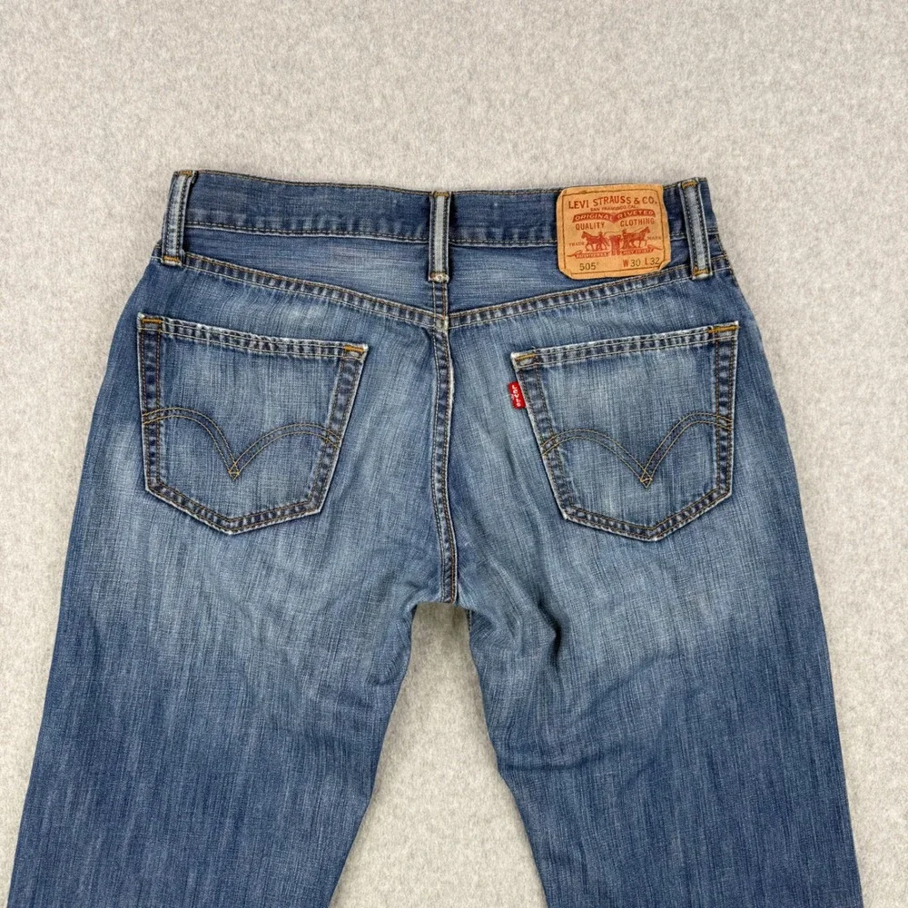 Vintage‎ Levis 505 Jeans Mens 30x32 (Fits 30x31) Blue Straight Fit Denim Cotton